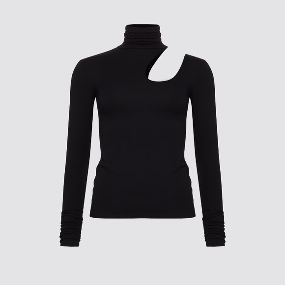 Express Women's Black Allegra Long-Sleeve Turtle Neck Top . Size S. NWT! - Picture 1 of 11
